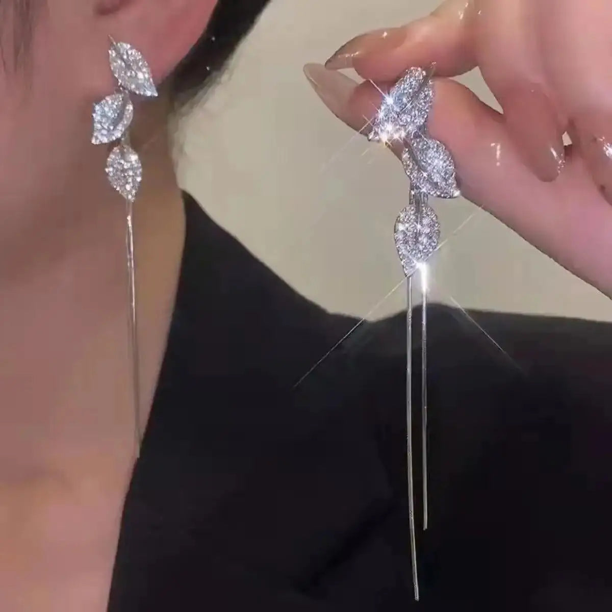 925 Silver Needle Korean Fashion Pearl Tassel Earrings For Women Jewelry Trending New Luxury Women's Zircon Pearl Earrings