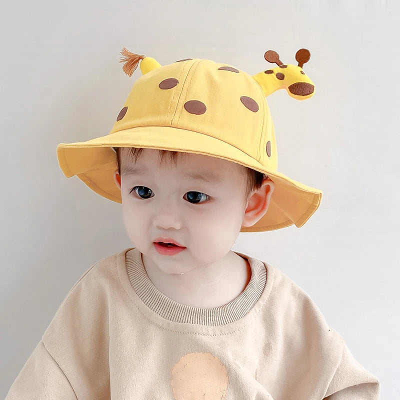 Niedlichen Cartoon Baby Eimer Hut Jungen Mädchen Im Freien Sonnenschirm Fischer Kappe Baumwolle Atmungsaktiv Kinder Becken Kappe Kinder Sonnenblenden 아기모자