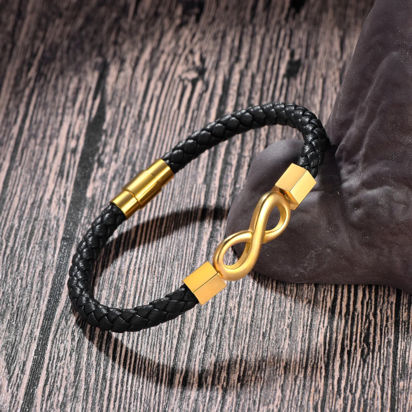 Stainless Steel Genuine Leather Men Bracelet Black/Brown Color Multi-Layers Accessories Jewelry For Male Female Couple Gift