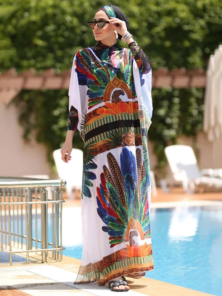 Burkini Cover Ups For Women Muslim Swimwear Modest Plus Size Swimsuit Swimming Suit  Islamic Fashion Long Sleeve Bathing Abaya