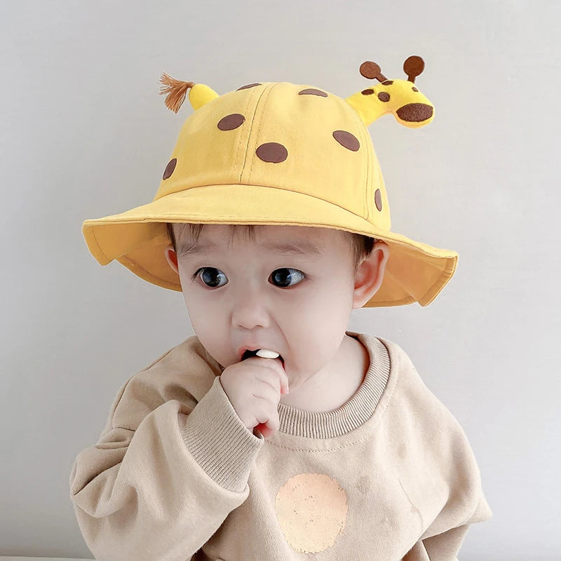 Niedlichen Cartoon Baby Eimer Hut Jungen Mädchen Im Freien Sonnenschirm Fischer Kappe Baumwolle Atmungsaktiv Kinder Becken Kappe Kinder Sonnenblenden 아기모자