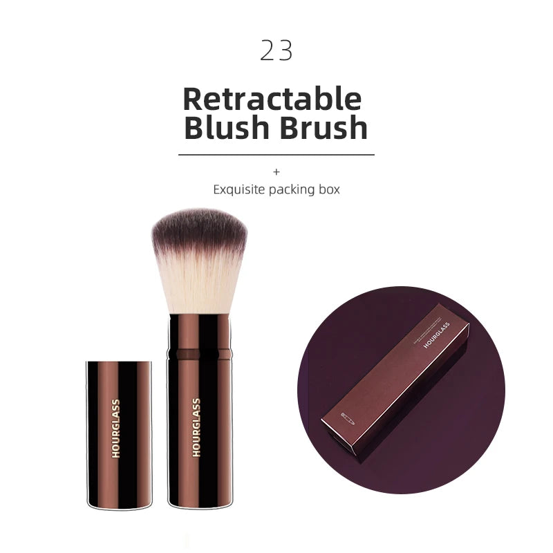 Hourglass Makeup Brush All Kinds Eyeshadow Foundation Concealer Powder Bronzer Blusher Eyeliner Retractable Professional Brushes make up tool