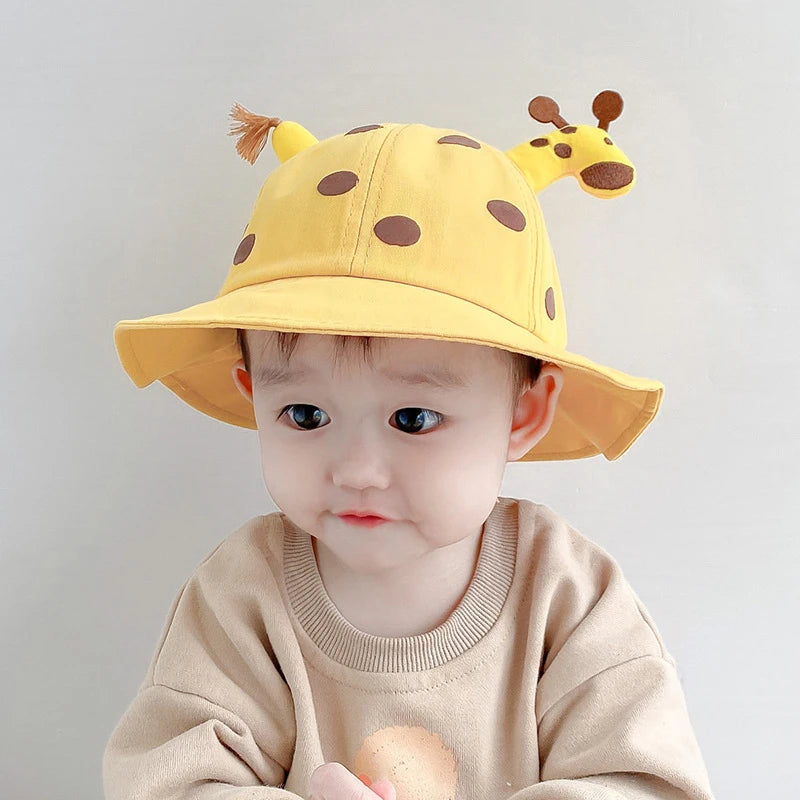Niedlichen Cartoon Baby Eimer Hut Jungen Mädchen Im Freien Sonnenschirm Fischer Kappe Baumwolle Atmungsaktiv Kinder Becken Kappe Kinder Sonnenblenden 아기모자