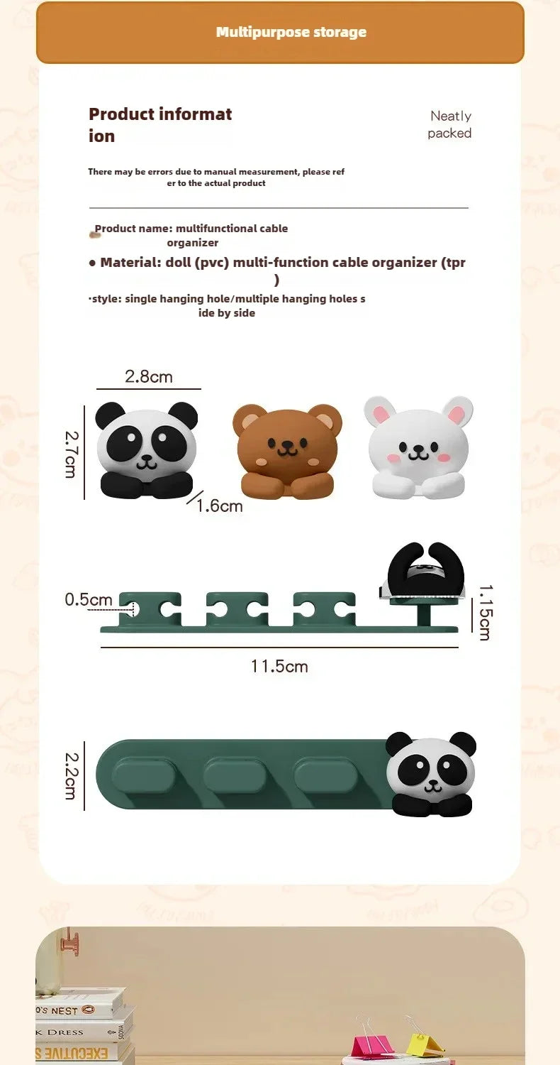Desktop Cute Cable Organizers Holder Clip Desk Tidy Organiser SelfAdhesive Wall Mounted Cable Management Office Wire Cord Holder office supplement