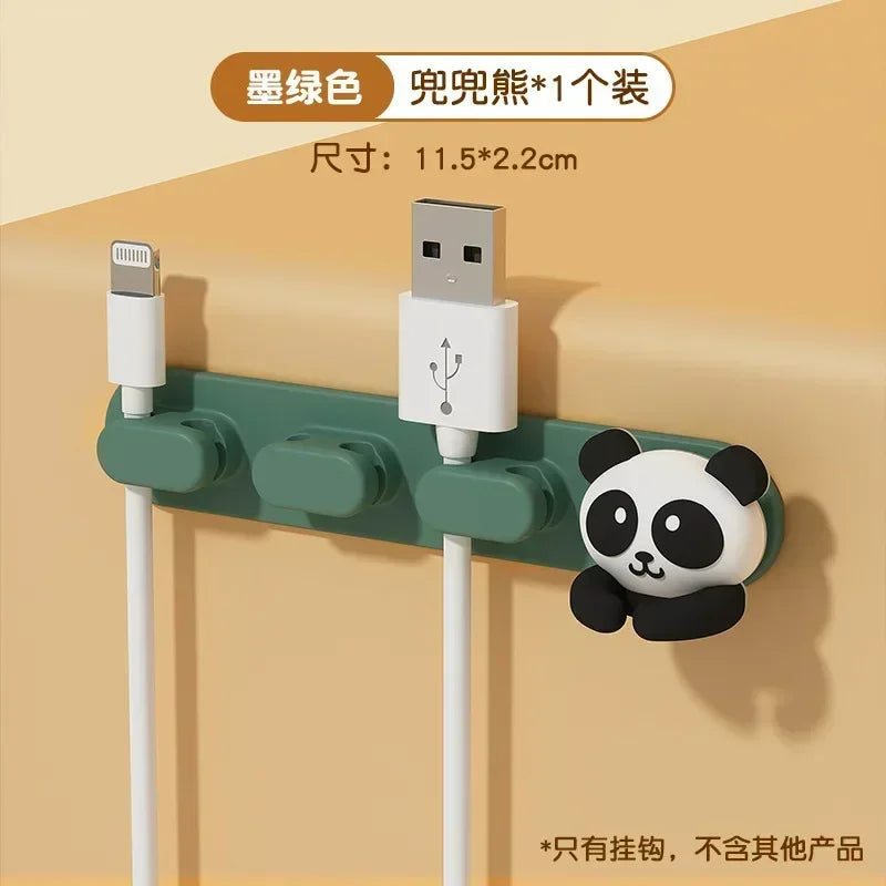 Desktop Cute Cable Organizers Holder Clip Desk Tidy Organiser SelfAdhesive Wall Mounted Cable Management Office Wire Cord Holder office supplement