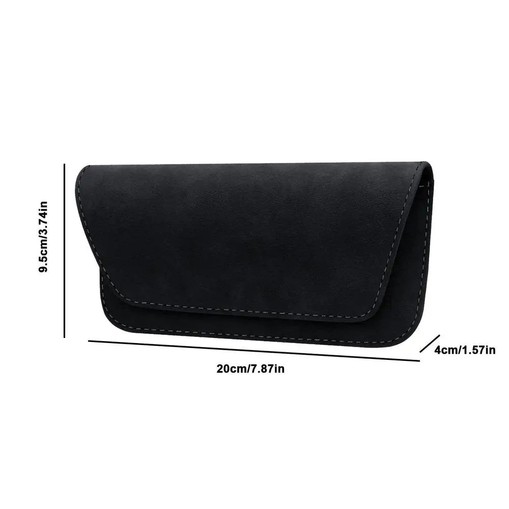Car Sunglasses Box Magnetic Glasses Storage Holder Car Sun Visor Organizer Leather Sunshade Storage Bag Car Accessories