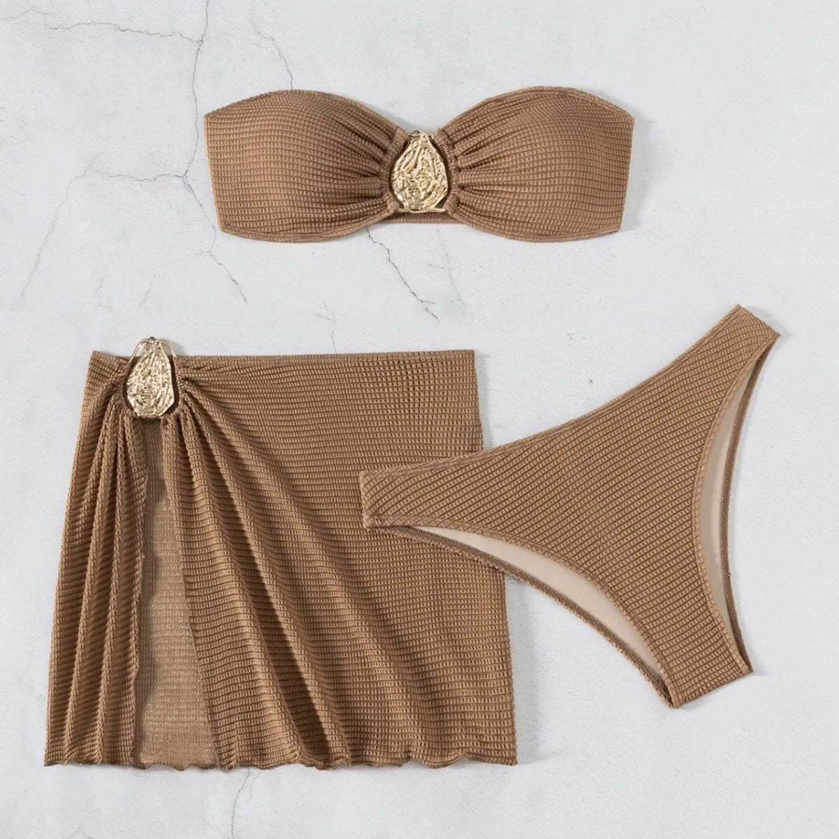2025 New Bikini Baby Hot Spring Resort Beach Three Piece Split Swimsuit Skirt Bikini