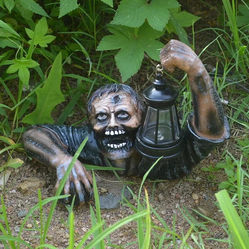 Halloween Zombie Spooky Lantern Decor Scary Garden Statue Outdoor Holiday Party Craft Decor Supplies Haunted House Horror Props