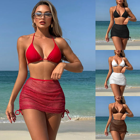 2025 New Bikini High-end Pure Desire Backless Swimsuit Women's Durable Hot Spring Swimsuit