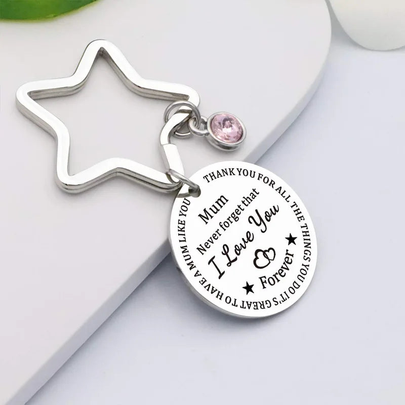 Mother's Day Mum Mother Daughter KeyChain Key Ring Stainless Steel Women Jewelry Accessories Fashion Pendant Gifts Forever