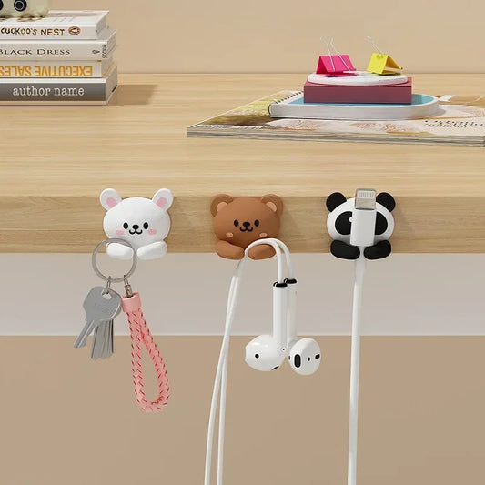 Desktop Cute Cable Organizers Holder Clip Desk Tidy Organiser SelfAdhesive Wall Mounted Cable Management Office Wire Cord Holder office supplement