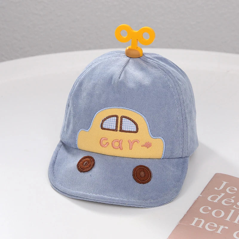 Spring Autumn Thick Cotton Children Duck Tongue Hat Cute Cartoon Car Baby Peaked Caps Boys Girls Fashion Baseball Hat Kids Visor