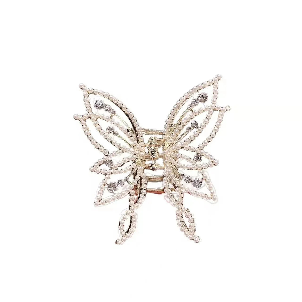 2024 New Fashion Luxury Temperament Multi-ring Pearl Butterfly Clip Diamond Disc Hairpin Banquet Gift Hair Accessories