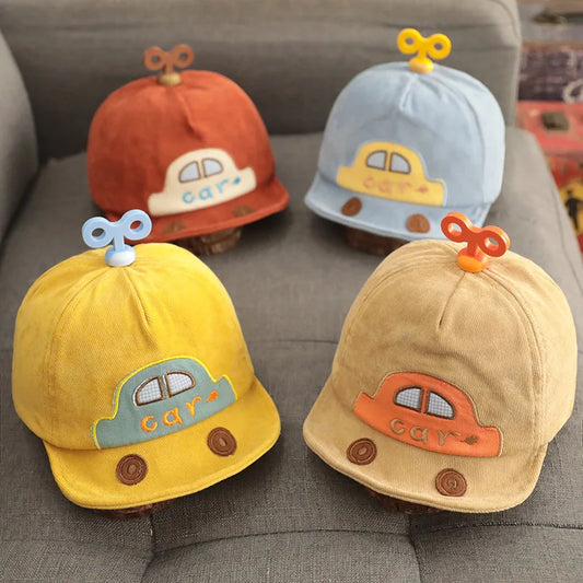 Spring Autumn Thick Cotton Children Duck Tongue Hat Cute Cartoon Car Baby Peaked Caps Boys Girls Fashion Baseball Hat Kids Visor