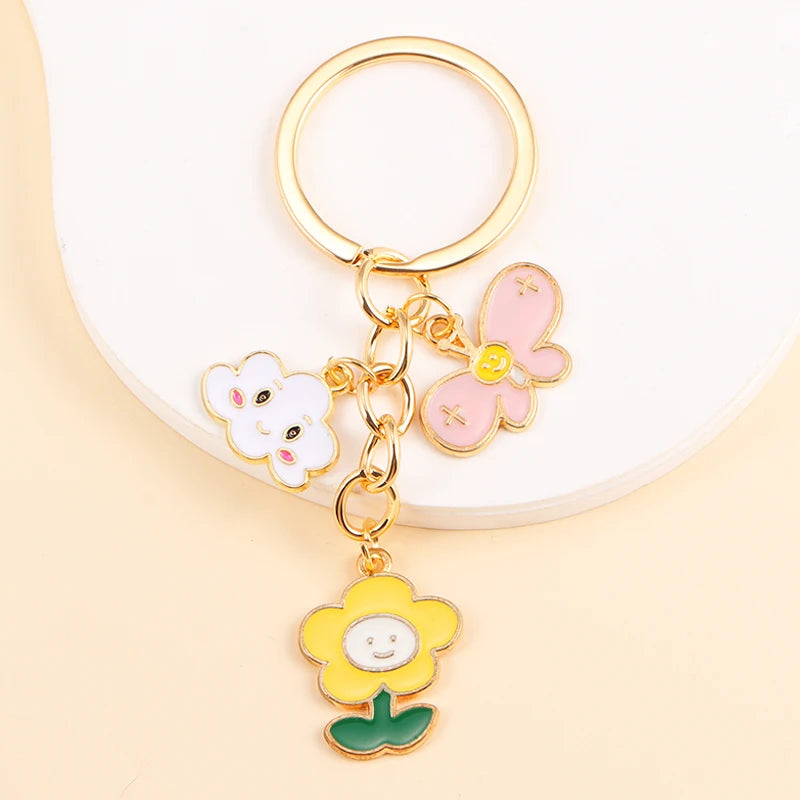 Cute Enamel Finger Heart Pendants Key Chain Fashion Love Keyrings For Women Men Handbags Car Key Decor Jewelry Party Friend Gift