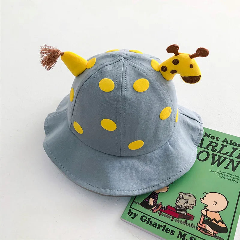 Niedlichen Cartoon Baby Eimer Hut Jungen Mädchen Im Freien Sonnenschirm Fischer Kappe Baumwolle Atmungsaktiv Kinder Becken Kappe Kinder Sonnenblenden 아기모자