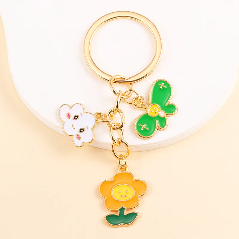 Cute Enamel Finger Heart Pendants Key Chain Fashion Love Keyrings For Women Men Handbags Car Key Decor Jewelry Party Friend Gift