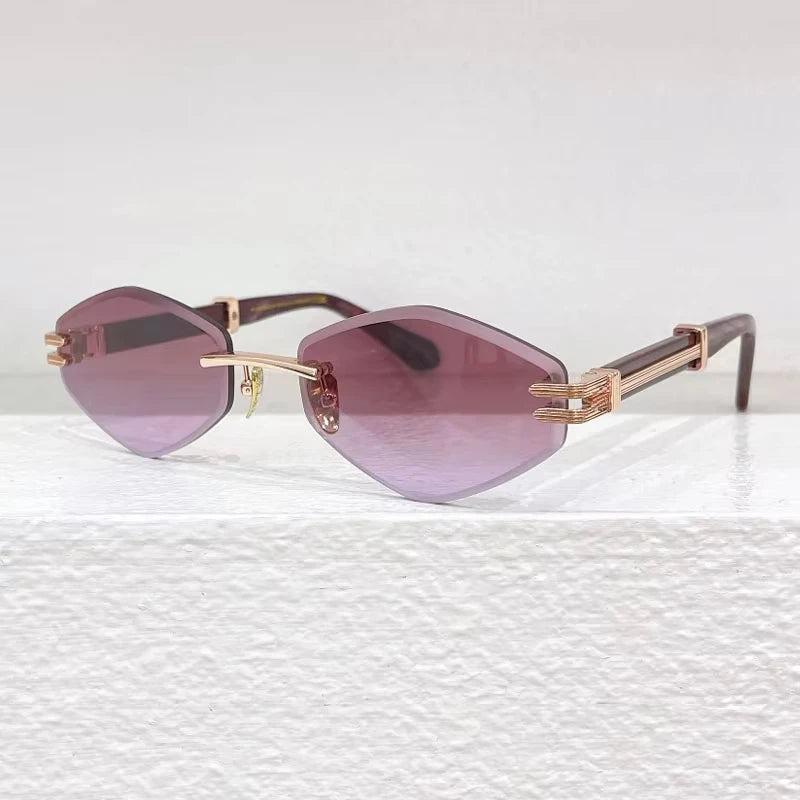 Special Designer Rimless Women's Sunglasses Polygon Luxury Alloy High Quality Brand Men Fashion New Arrival Classical UV400 Z106