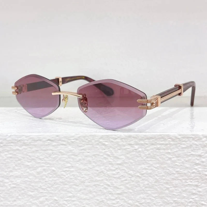 Special Designer Rimless Women's Sunglasses Polygon Luxury Alloy High Quality Brand Men Fashion New Arrival Classical UV400 Z106