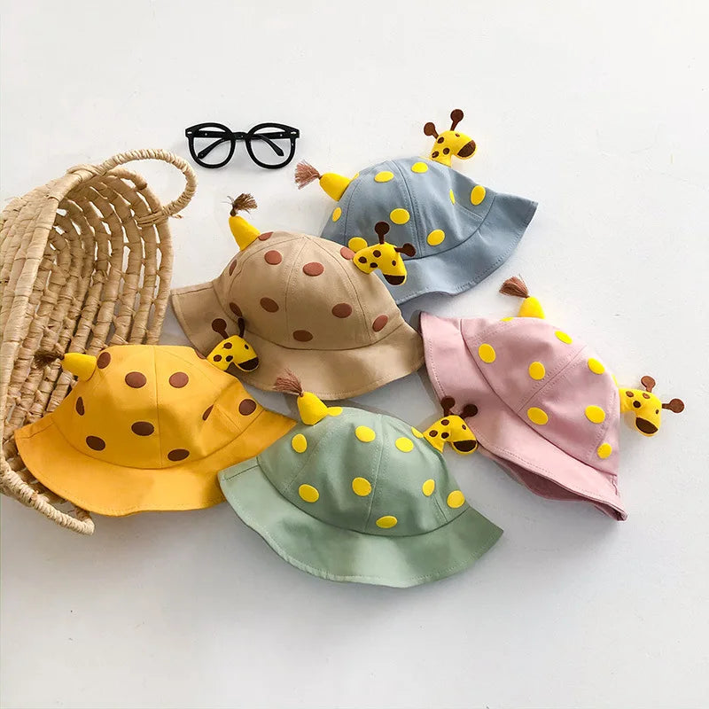 Niedlichen Cartoon Baby Eimer Hut Jungen Mädchen Im Freien Sonnenschirm Fischer Kappe Baumwolle Atmungsaktiv Kinder Becken Kappe Kinder Sonnenblenden 아기모자