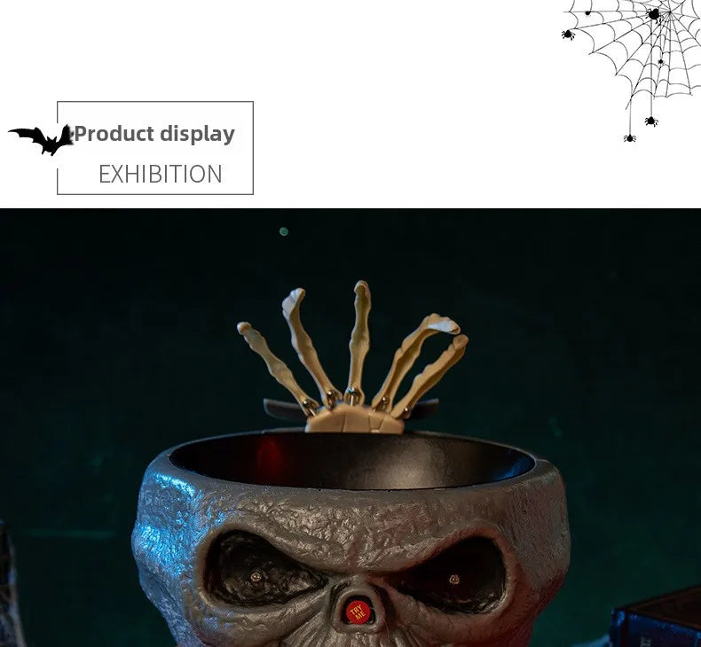 Halloween Electric Ghost Hand Candy Bowl Scary Decor Haunted House Party Prop Prank Costume Accessory
