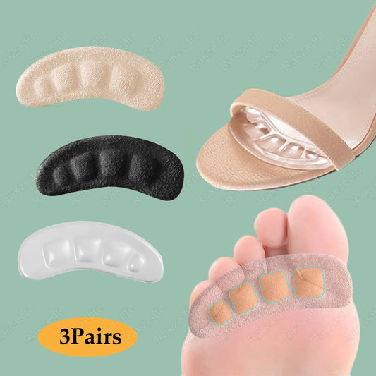6pcs Anti-slip Shoe Pads Transparent Silicon Gel Insoles for Shoes Woman High Heels Sandals Non-Slip Pain Relief Heel Foot Pads