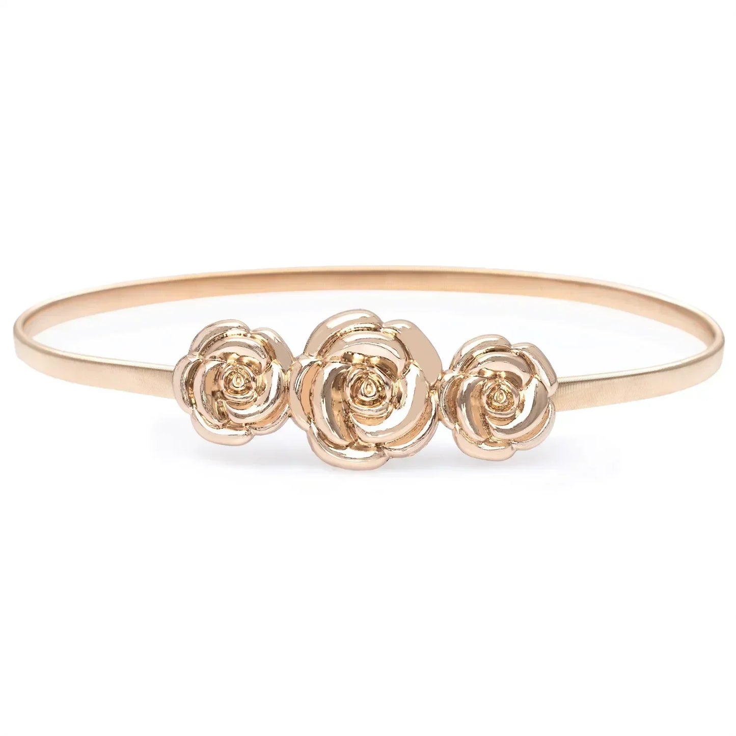 New Elastic Gold SIilver Chain Belt Women Metal Waistband Leaf Rose Stick Stretch Belt Dress Skirt Shirt Coat Clothes accessories