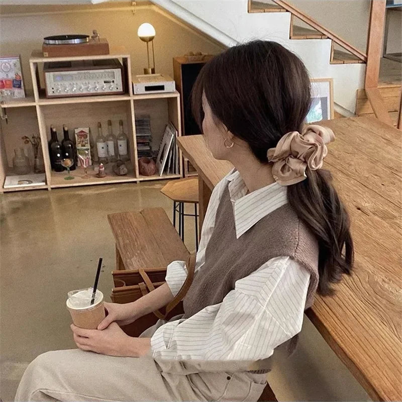 French Design Sense Fungus Hair Tie Satin Hair Tie For Women With Simple Temperament New Style Hair !!!
