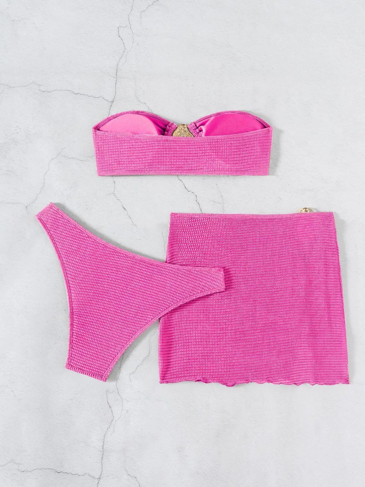 2025 New Bikini Baby Hot Spring Resort Beach Three Piece Split Swimsuit Skirt Bikini