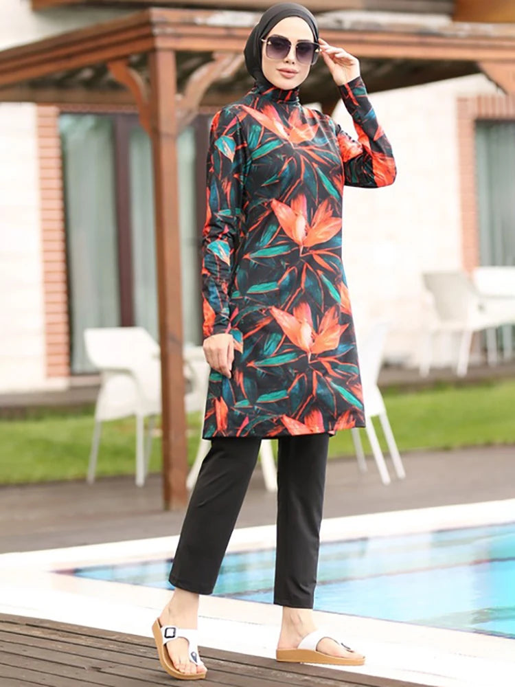 Burkini Cover Ups For Women Muslim Swimwear Modest Plus Size Swimsuit Swimming Suit  Islamic Fashion Long Sleeve Bathing Abaya