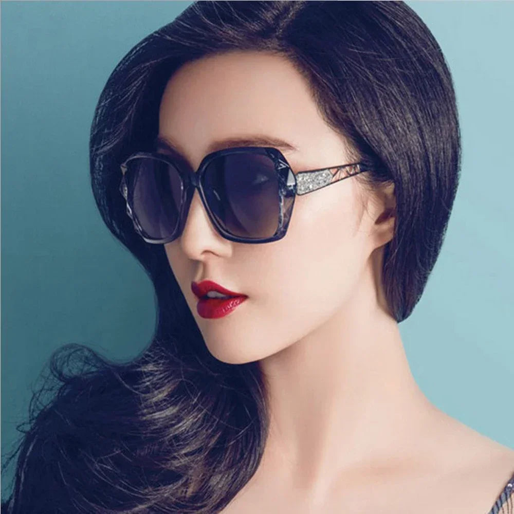 Fashion Square Sunglasses Women Big Purple Sun Glasses Female Mirror Shades Ladies