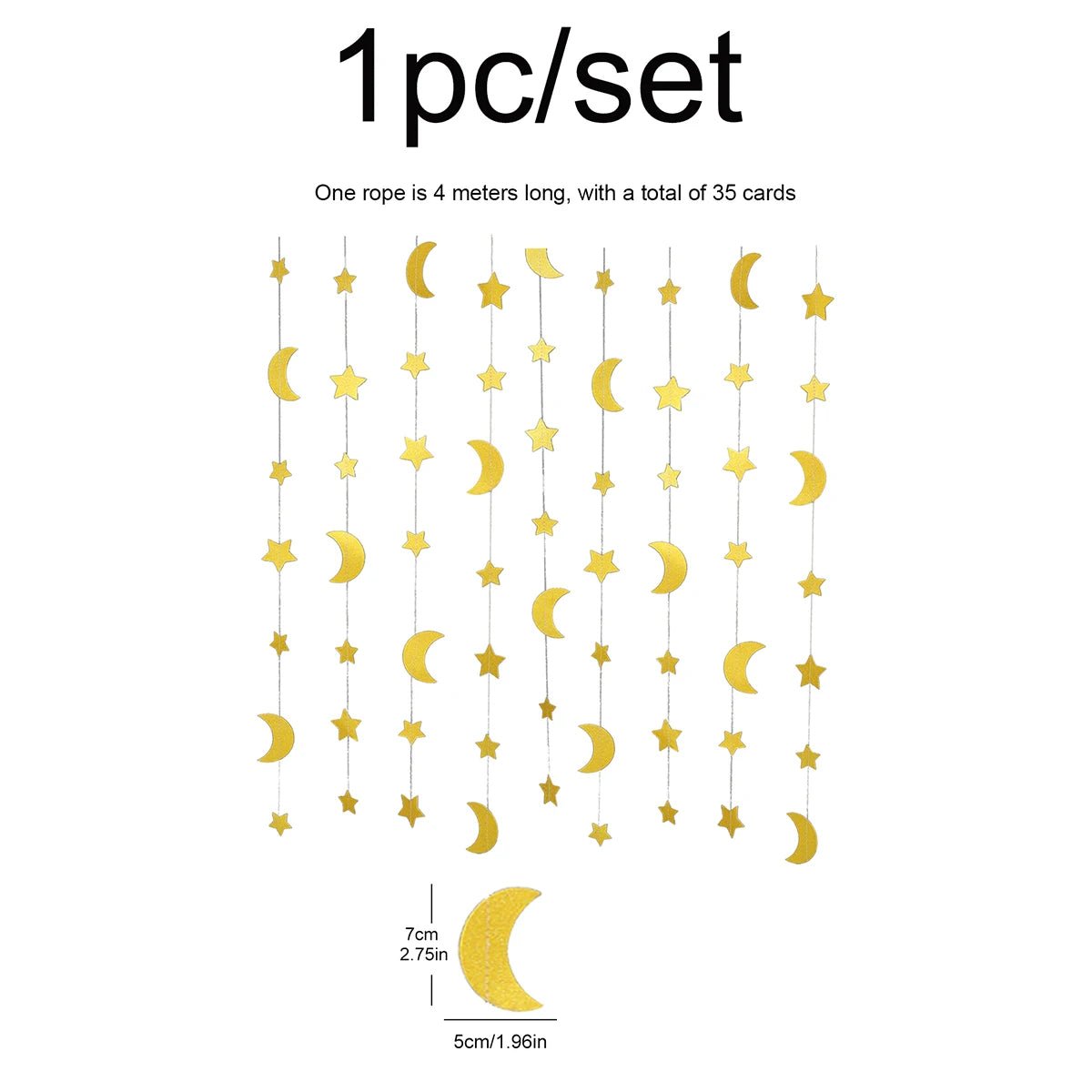 4-meter Ramadan star moon flower pendant flag party decoration scene wall layout 1 set 1 piece.
