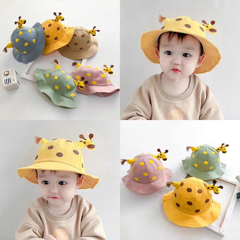 Niedlichen Cartoon Baby Eimer Hut Jungen Mädchen Im Freien Sonnenschirm Fischer Kappe Baumwolle Atmungsaktiv Kinder Becken Kappe Kinder Sonnenblenden 아기모자