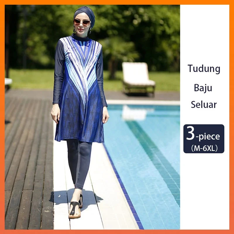 Burkini Cover Ups For Women Muslim Swimwear Modest Plus Size Swimsuit Swimming Suit  Islamic Fashion Long Sleeve Bathing Abaya