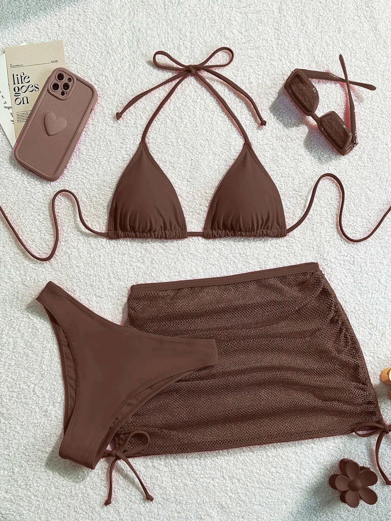 2025 New Bikini High-end Pure Desire Backless Swimsuit Women's Durable Hot Spring Swimsuit