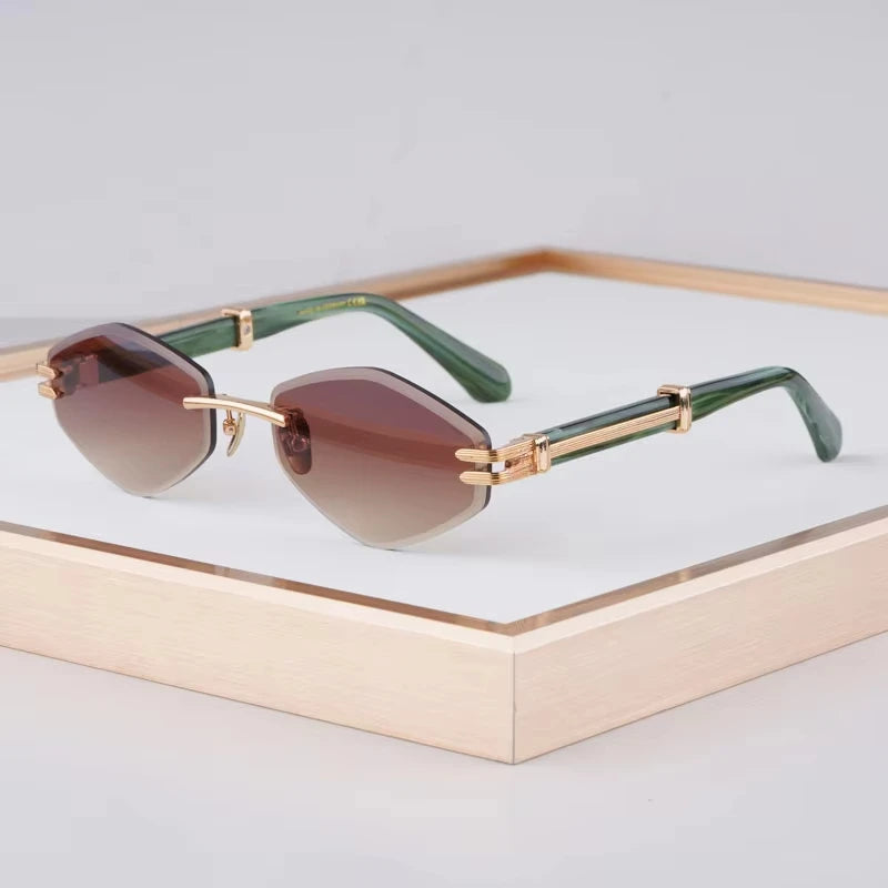 Special Designer Rimless Women's Sunglasses Polygon Luxury Alloy High Quality Brand Men Fashion New Arrival Classical UV400 Z106