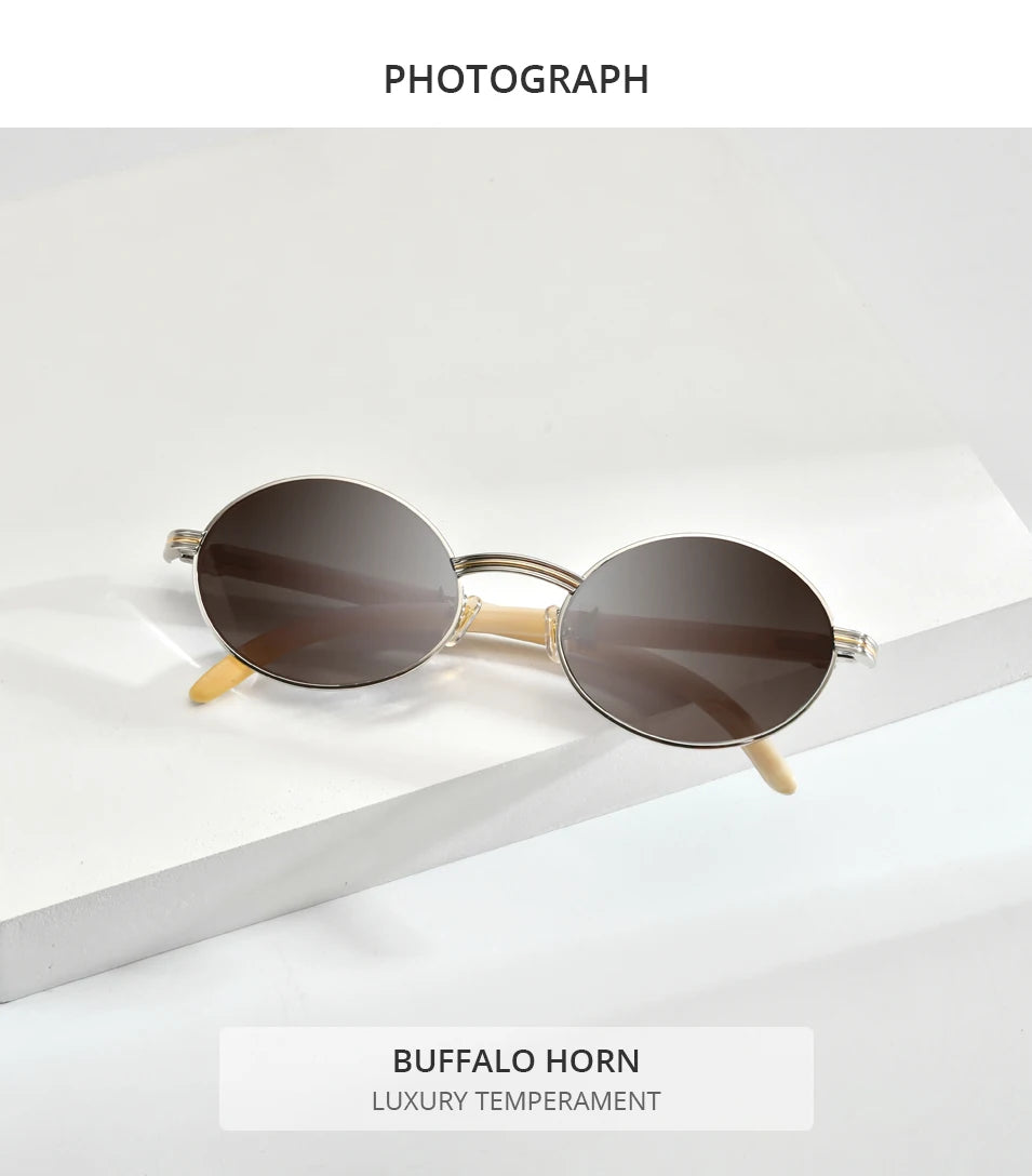 HEPIDEM High Quality Men Buffs Sunglasses Square Luxury Brand Design Diamond Sumptuous Sun Glasses Women Buffalo Horn Glasses
