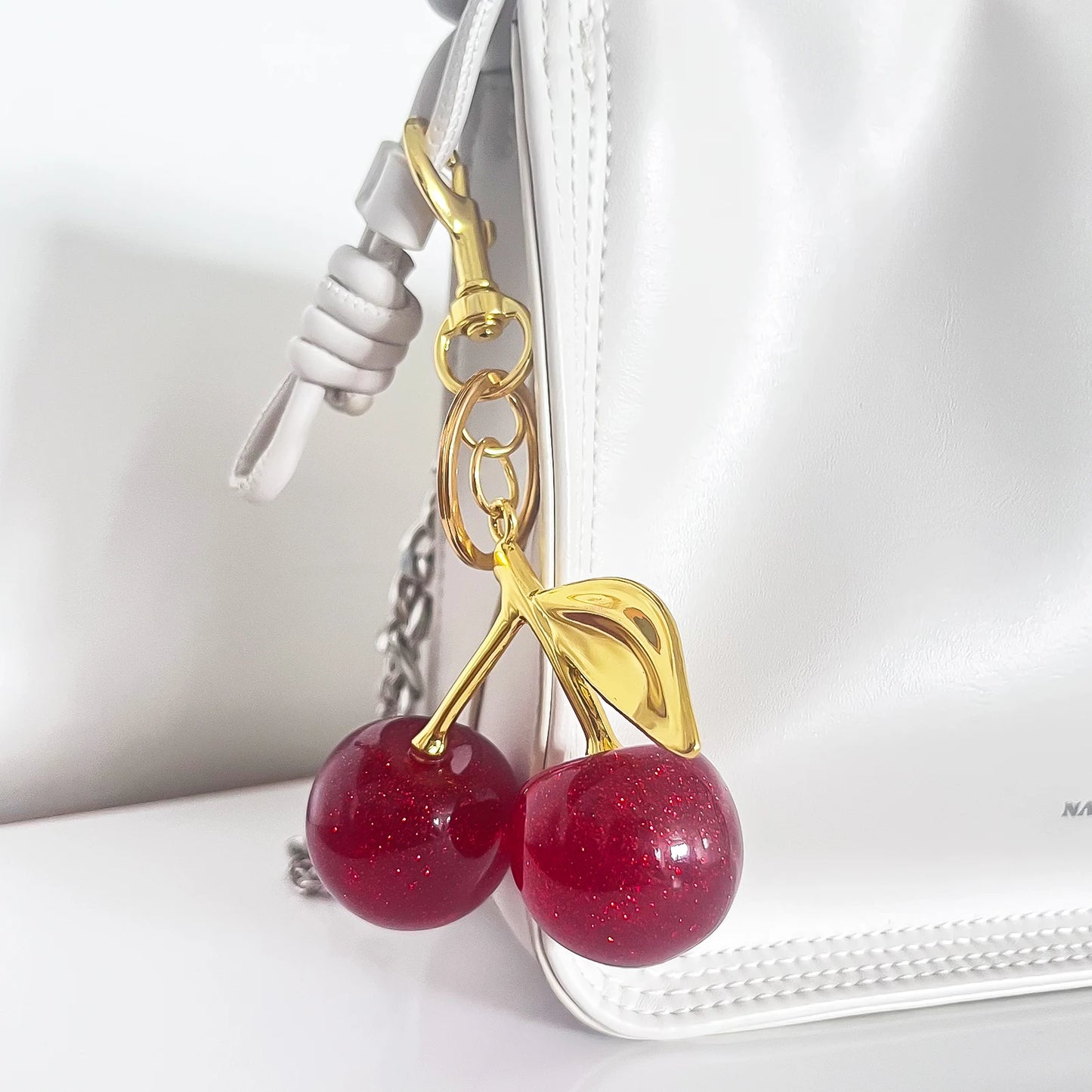 Handbag Pendant Keychain Crystal Cherry Car Accessories Gifts For Female Friends !!!