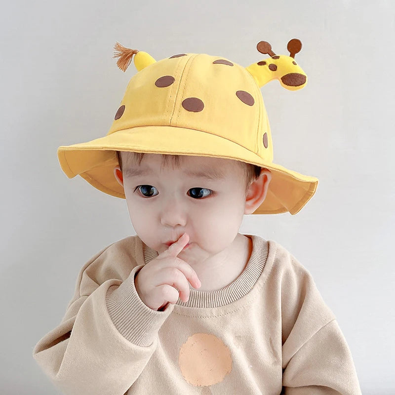 Niedlichen Cartoon Baby Eimer Hut Jungen Mädchen Im Freien Sonnenschirm Fischer Kappe Baumwolle Atmungsaktiv Kinder Becken Kappe Kinder Sonnenblenden 아기모자