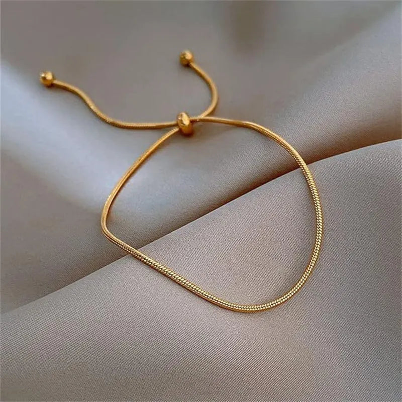 Simple Adjustable Chain Anklet Bracelet for Women Fashion Vintage Thin Chain Anklet Female Foot Beach Jewelry accessories Gift