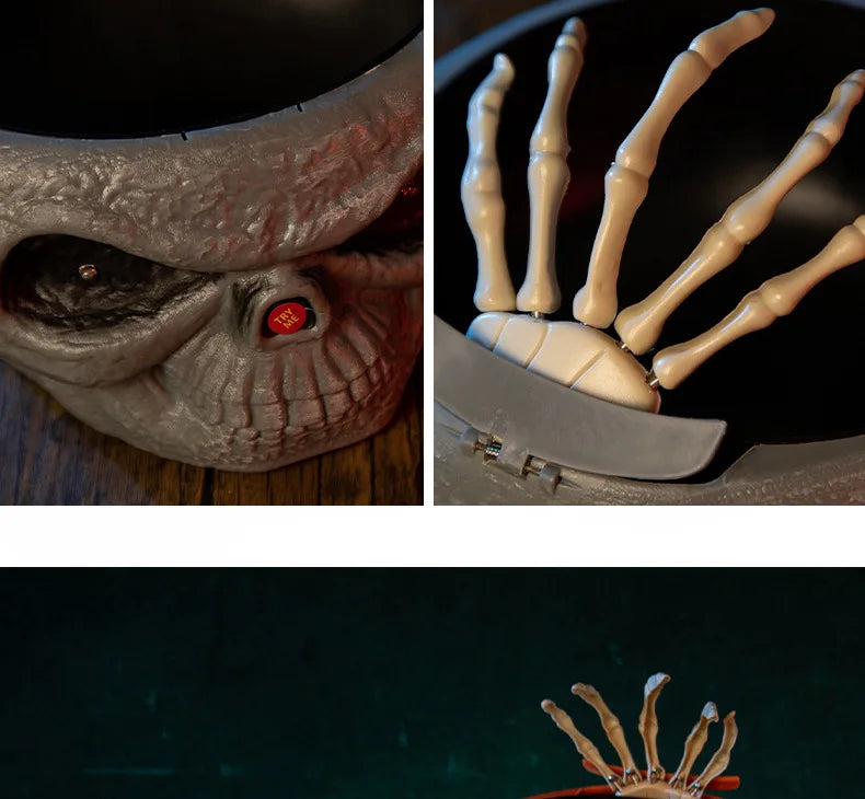 Halloween Electric Ghost Hand Candy Bowl Scary Decor Haunted House Party Prop Prank Costume Accessory