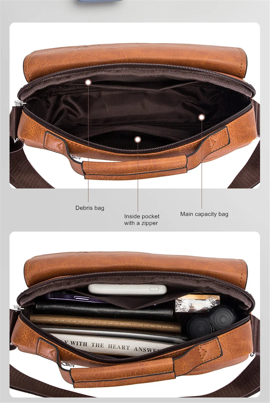 JEEP BULUO Brand Men's Crossbody Shoulder High Quality Tote Fashion Business Man Messenger Big Size PU Leather Bags