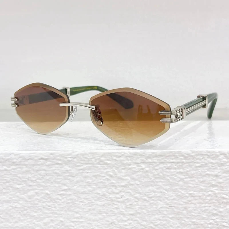 Special Designer Rimless Women's Sunglasses Polygon Luxury Alloy High Quality Brand Men Fashion New Arrival Classical UV400 Z106