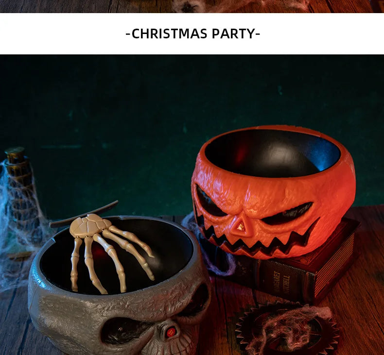 Halloween Electric Ghost Hand Candy Bowl Scary Decor Haunted House Party Prop Prank Costume Accessory