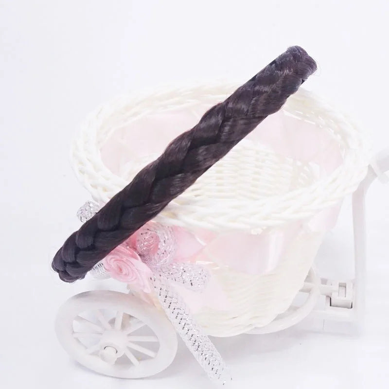 New Women Vintage Wig Headbands Braids Girls Style Hair Band Head Band Wig Hair Accessories Turbans for Women  head band