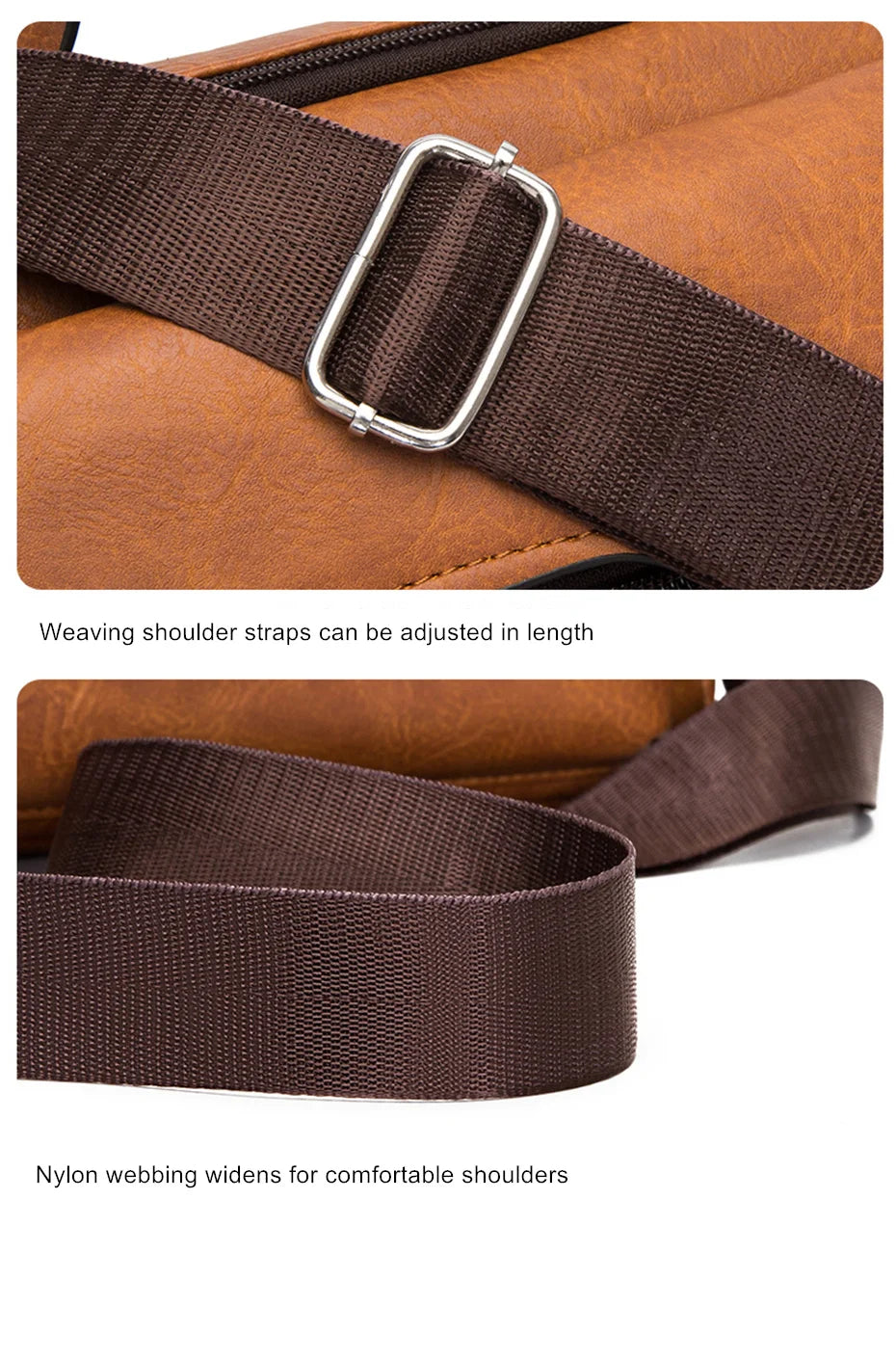 JEEP BULUO Brand Men's Crossbody Shoulder High Quality Tote Fashion Business Man Messenger Big Size PU Leather Bags