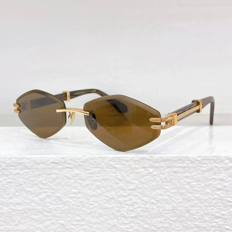 Special Designer Rimless Women's Sunglasses Polygon Luxury Alloy High Quality Brand Men Fashion New Arrival Classical UV400 Z106