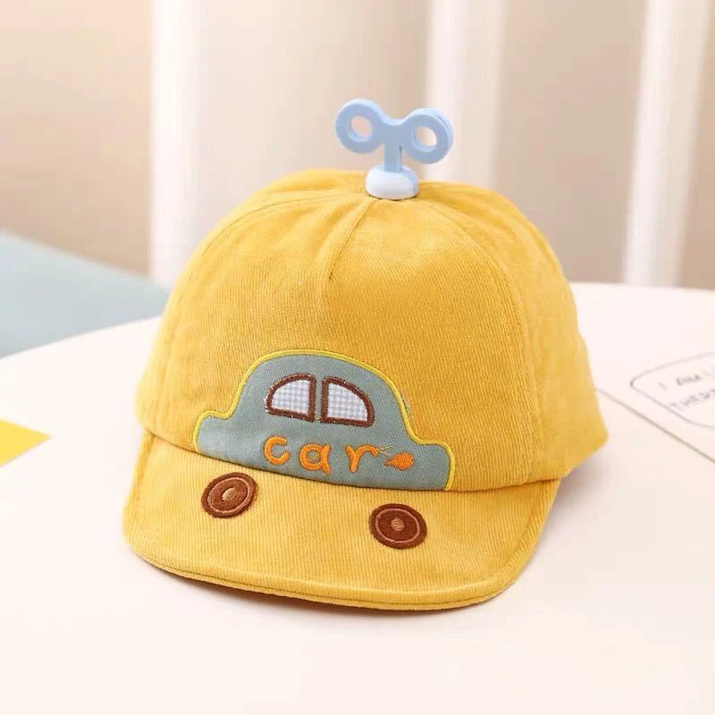 Spring Autumn Thick Cotton Children Duck Tongue Hat Cute Cartoon Car Baby Peaked Caps Boys Girls Fashion Baseball Hat Kids Visor
