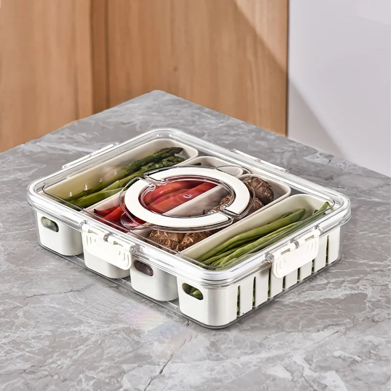 Refrigerator Storage Box Fridge Organizer Fresh Vegetable Fruit Boxes Drain Basket Food Storage Containers Kitchen Organizer