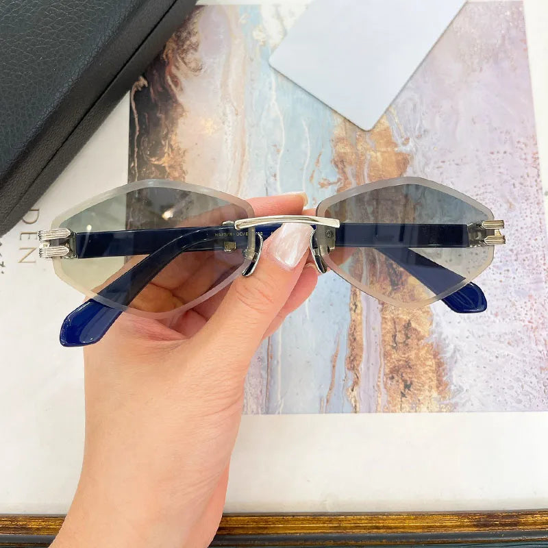 Special Designer Rimless Women's Sunglasses Polygon Luxury Alloy High Quality Brand Men Fashion New Arrival Classical UV400 Z106